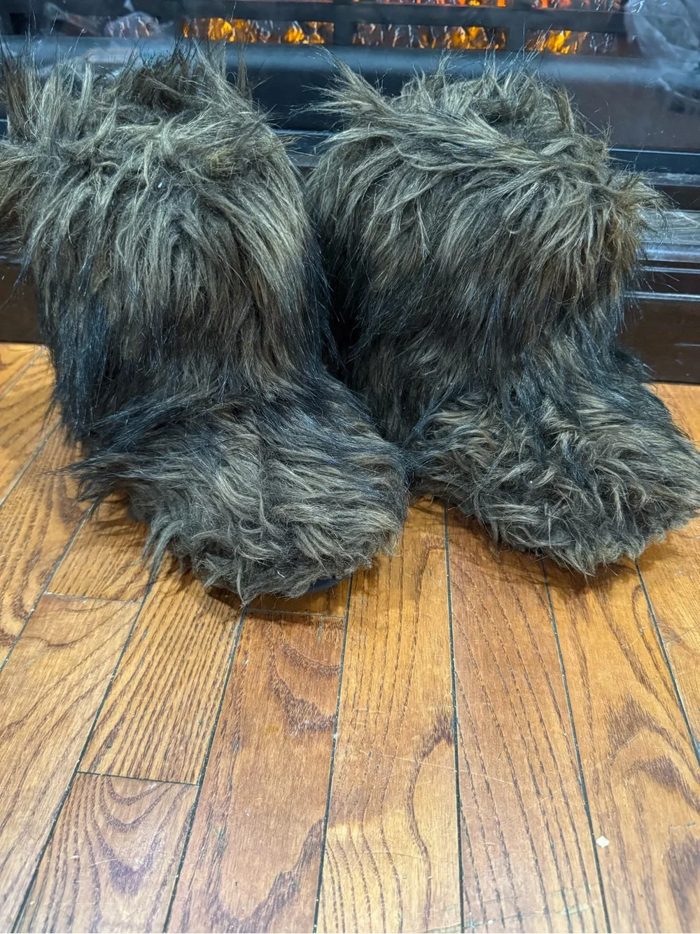 BearPaw Women’s Faux Fur Tall Boot Slippers - Brown - Picture 3 of 8